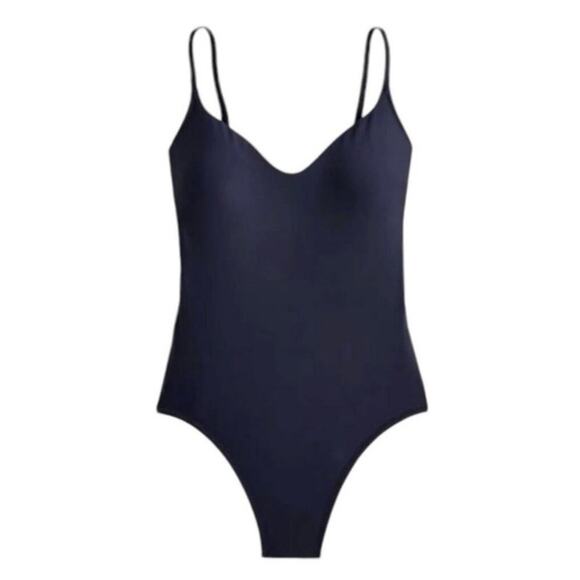 J. Crew Navy Blue Scoop Neck One-Piece Swimsuit Size 24 NWT – Plus Size - Picture 12 of 13